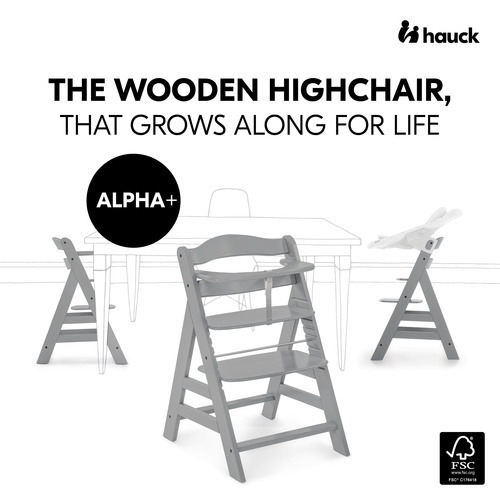 Hauck Alpha Wooden Highchair - Grey - Image 21