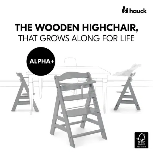 Hauck Alpha Wooden Highchair - Grey - Image 21