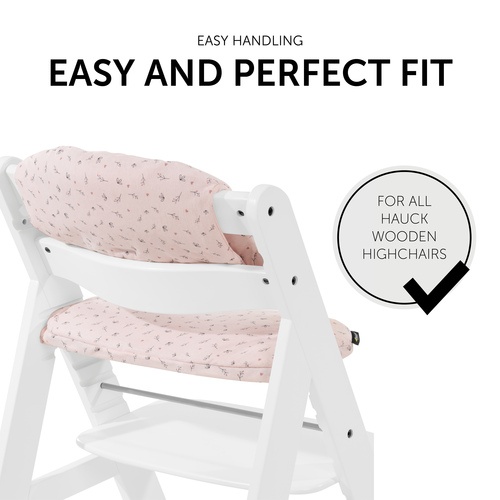 Hauck Alpha Highchair Pad Select - Jersey Flowers Rose - Image 3
