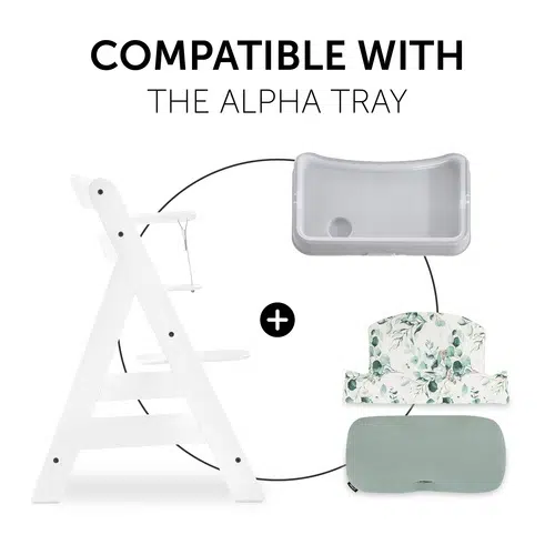 Hauck Alpha Highchair Pad Select - Jersey Leaves Mint - Image 9