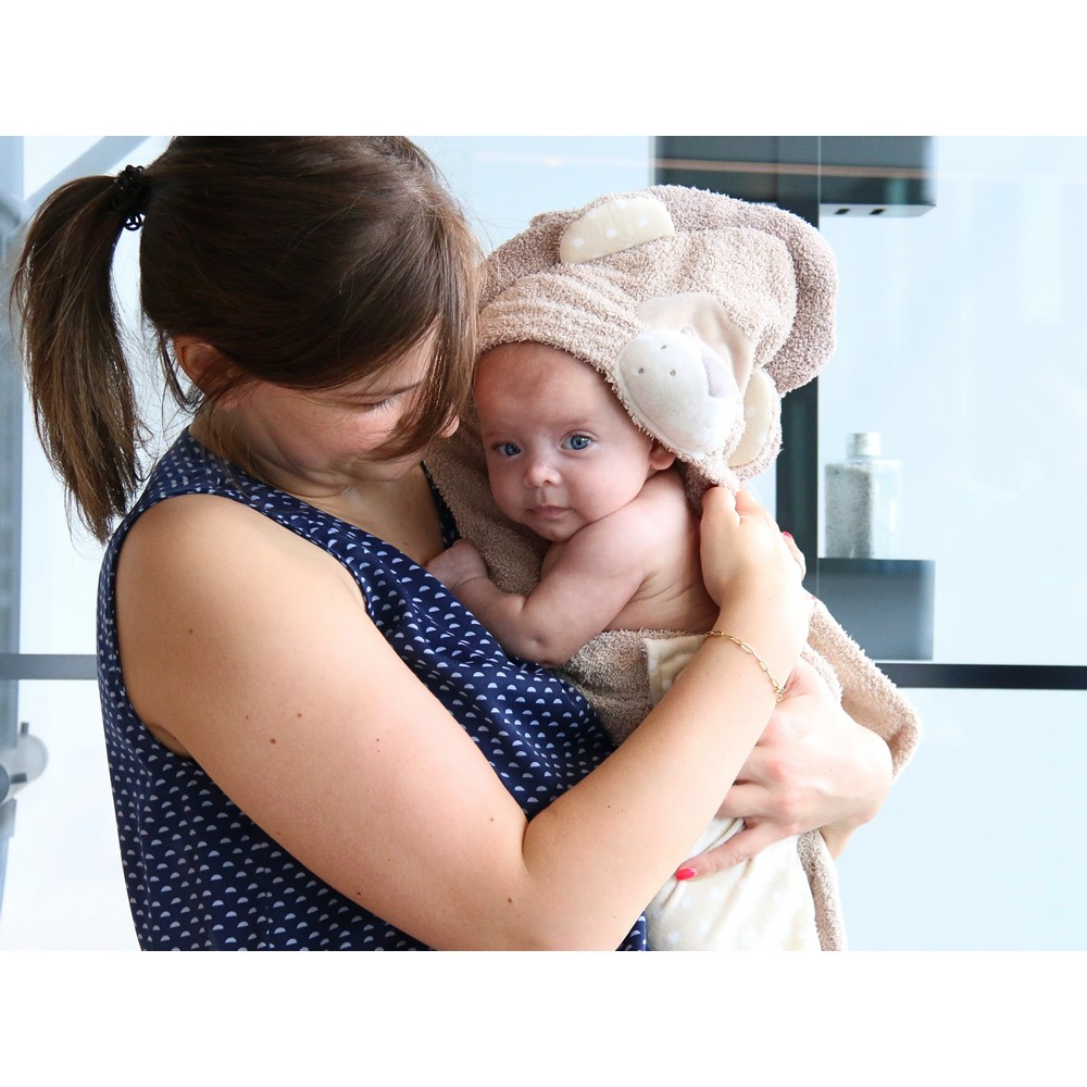 BoJungle Jungle-Themed Baby Bathcape Towel 75×75 cm - Image 6