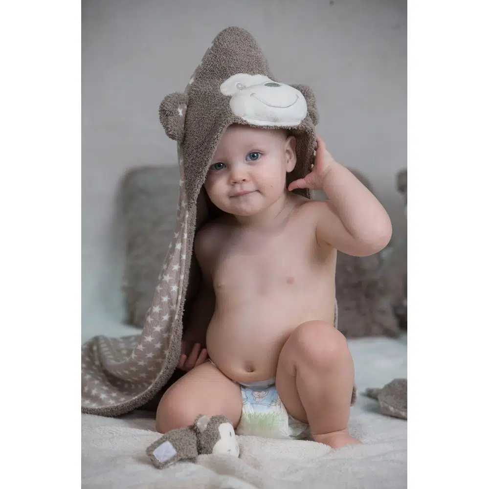 BoJungle Jungle-Themed Baby Bathcape Towel 75×75 cm - Image 4