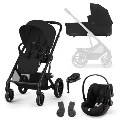 Cybex Balios S Lux Travel System with Cloud G Car Seat and ISOFIX base – Moon Black