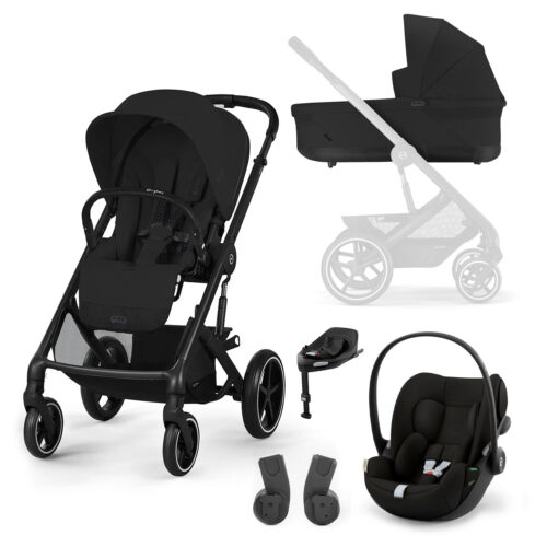 Cybex Balios S Lux Travel System with Cloud G Car Seat and ISOFIX base – Moon Black