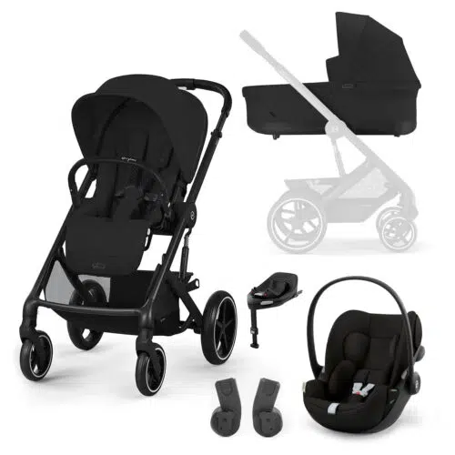 Cybex Balios S Lux Travel System with Cloud G Car Seat and ISOFIX base – Moon Black
