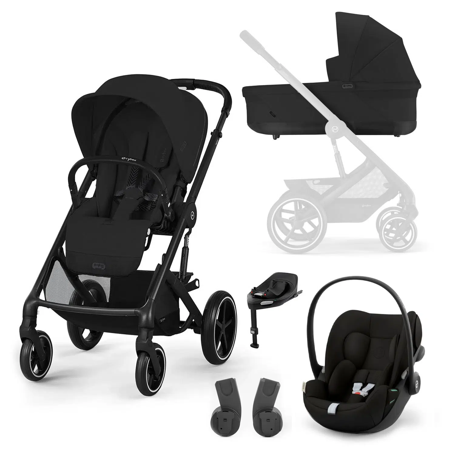 Cybex Balios S Lux Travel System with Cloud G Car Seat and ISOFIX base – Moon Black