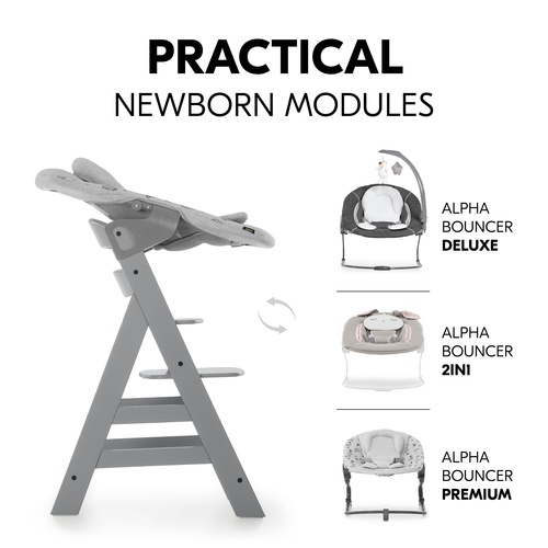 Hauck Alpha Wooden Highchair - Grey - Image 14