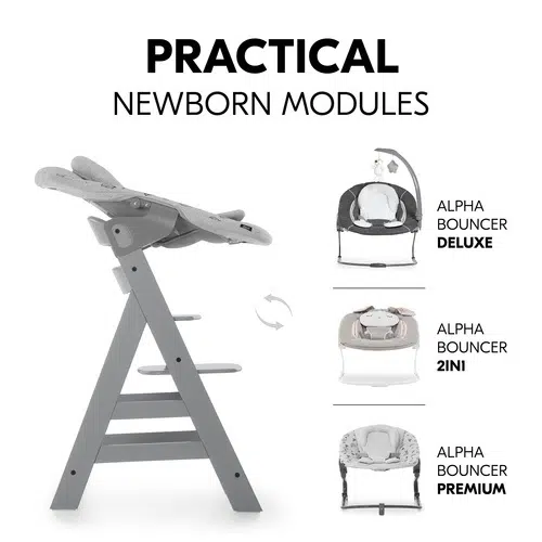 Hauck Alpha Wooden Highchair - Grey - Image 14