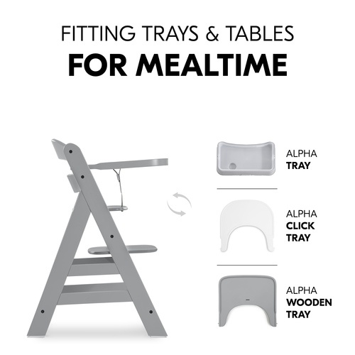 Hauck Alpha Wooden Highchair - Grey - Image 13