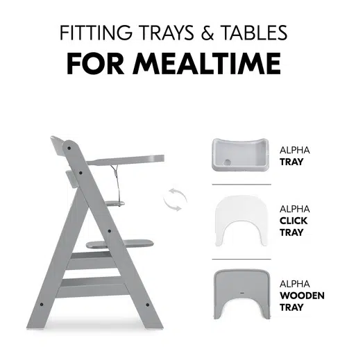 Hauck Alpha Wooden Highchair - Grey - Image 13