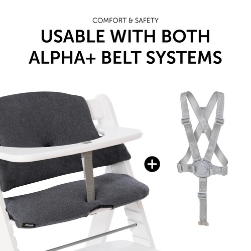 Hauck Alpha Highchair Pad Select - Jersey Charcoal - Image 5