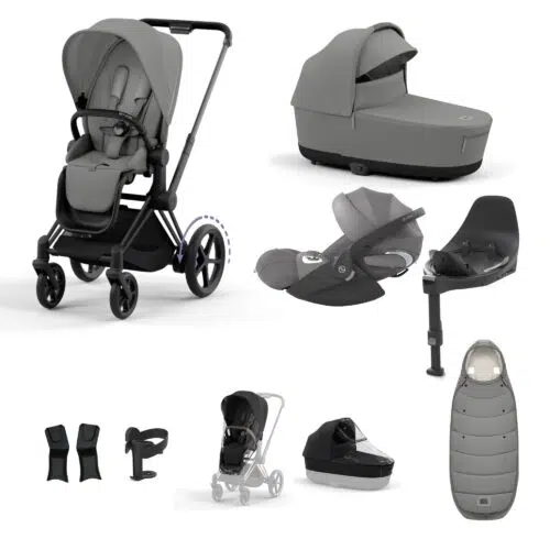 Cybex ePriam Bundle with Cloud T, ISOFIX Base & Accessories - Mirage Grey