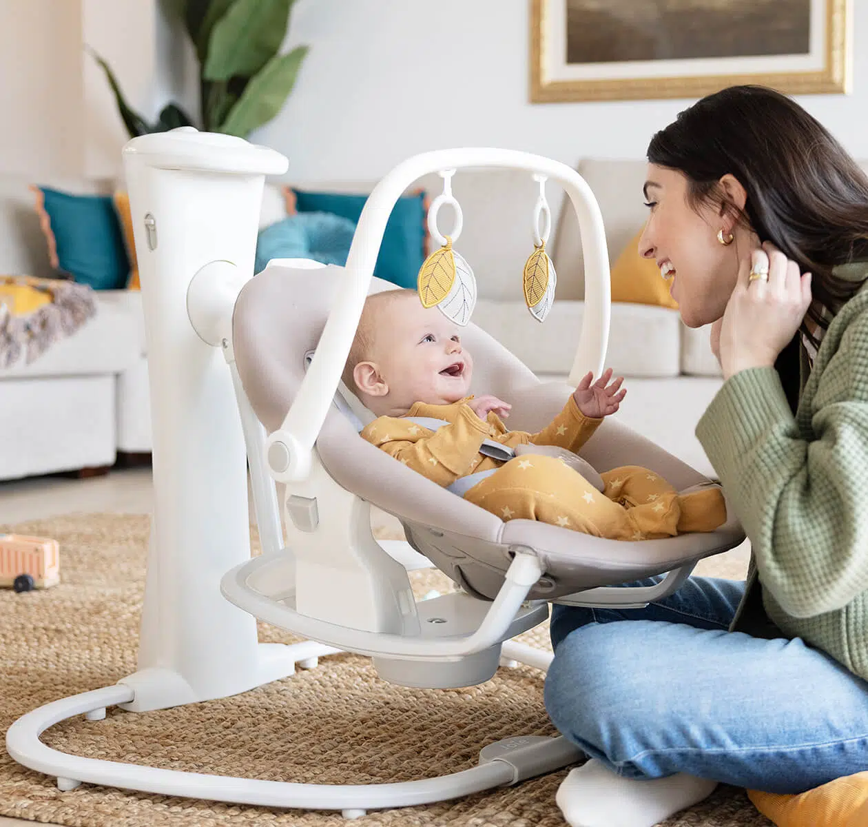 Joie Whimsy Wind‑Up 2in1 Swing & Rocker – Almond - Image 2