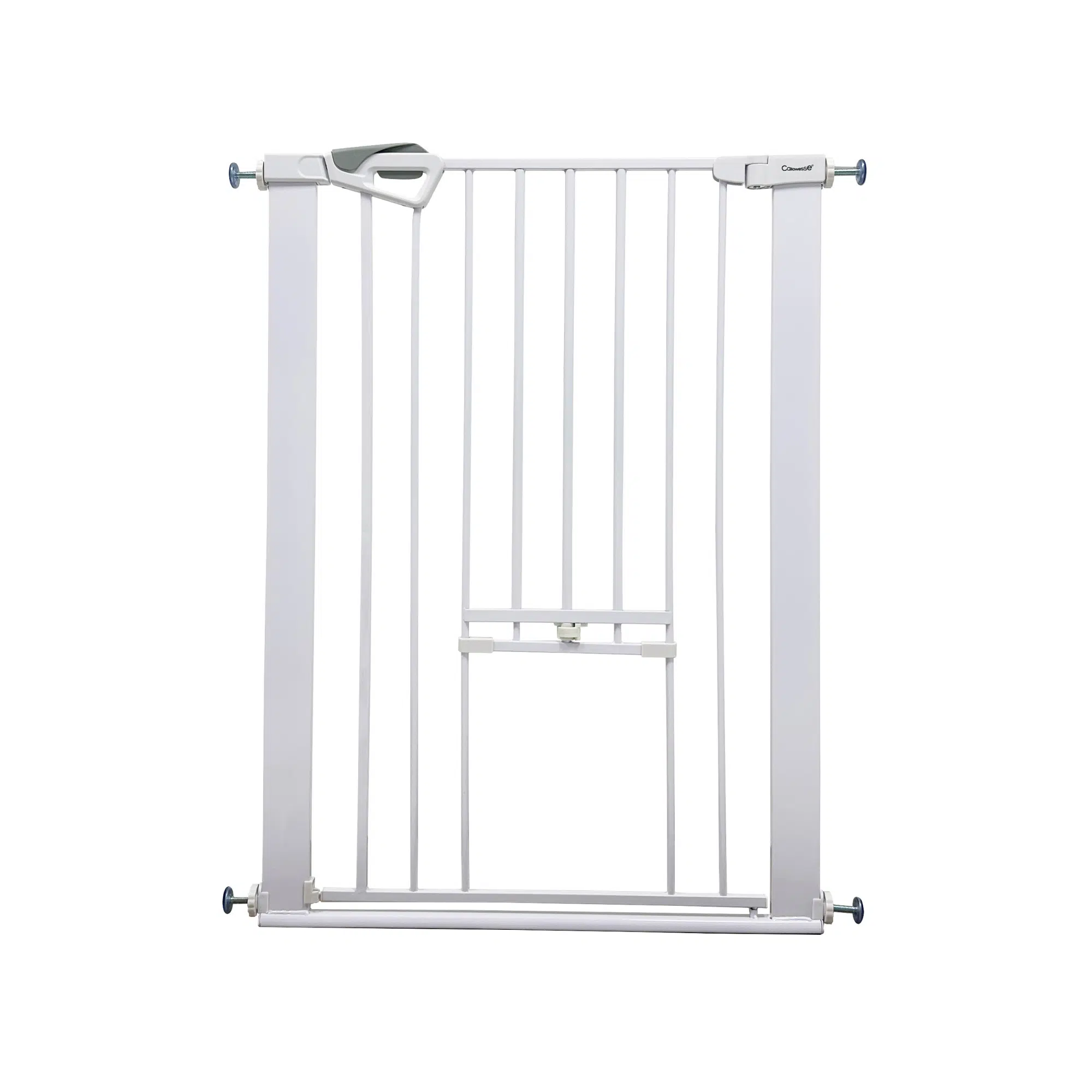 Callowesse Akita Extra Tall Baby & Pet Pressure Fit Door & Stair Safety Gate with Cat Flap | 75-82cm x H99cm - White - Image 4