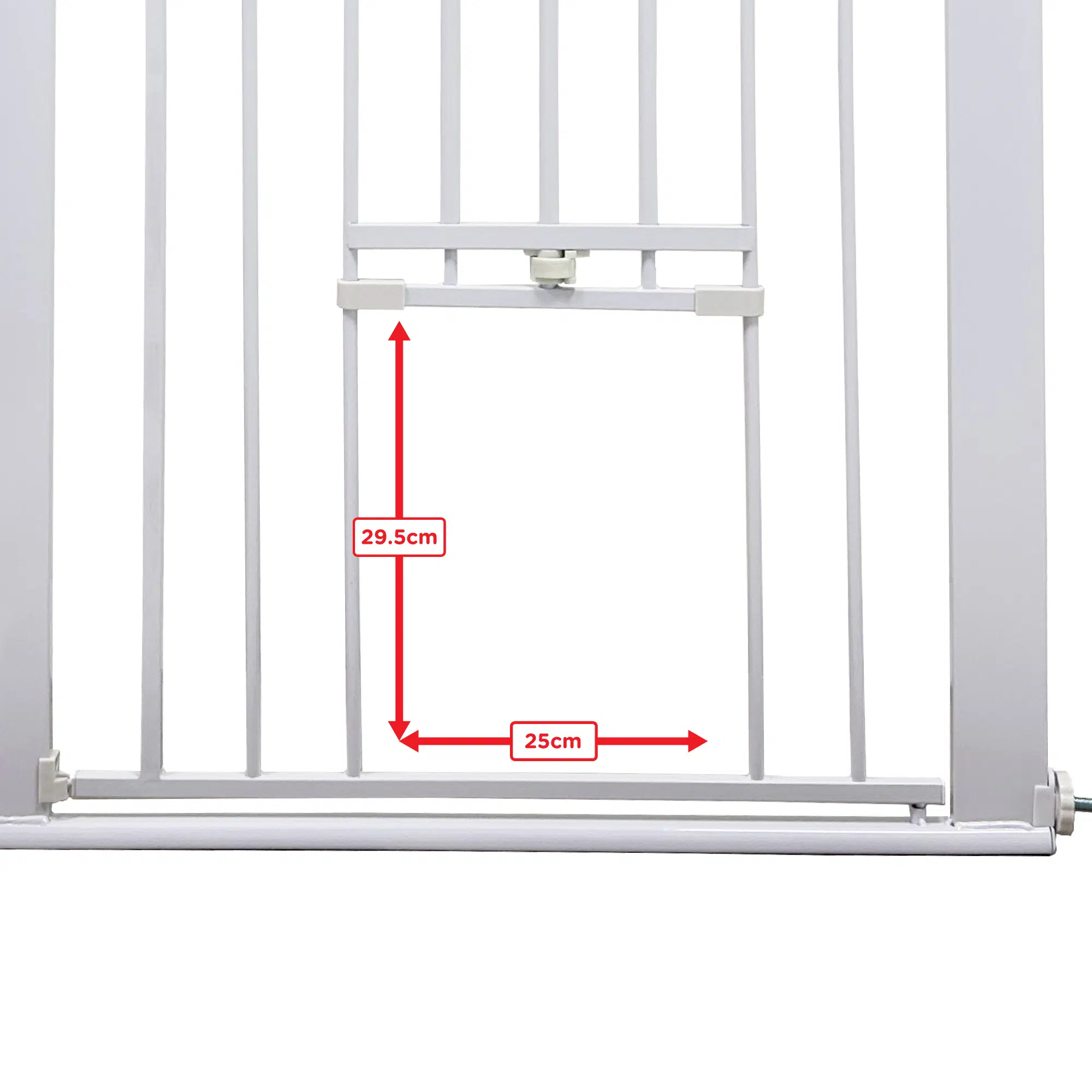 Callowesse Akita Extra Tall Baby & Pet Pressure Fit Door & Stair Safety Gate with Cat Flap | 75-82cm x H99cm - White - Image 8