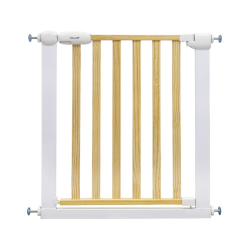 Callowesse Design Wood & Metal Pressure Fit Baby & Toddler Door & Stair Safety Gate | 76-83cm x H77cm - White