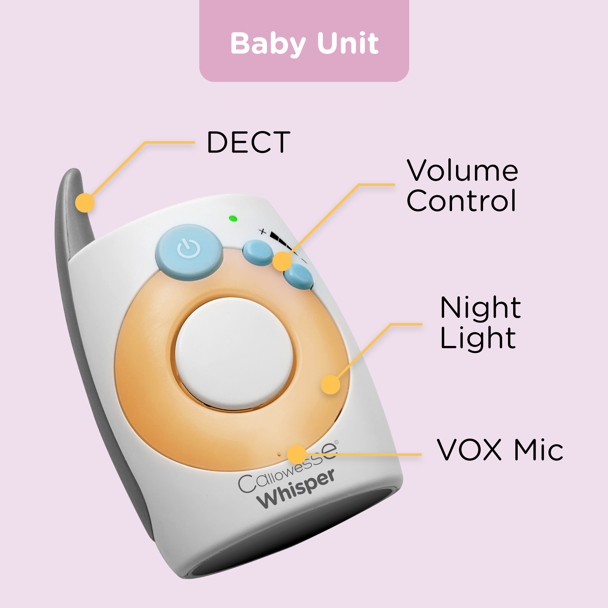 Callowesse Whisper Digital Audio Baby Monitor with DECT - Image 4