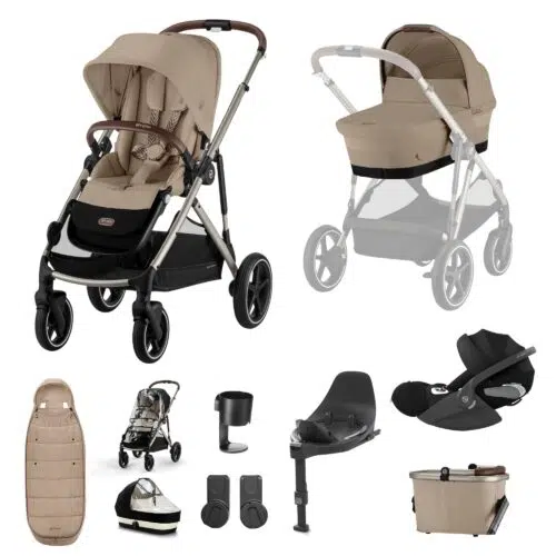 Cybex Gazelle S with Cloud T, ISOFIX Base & Accessories Bundle | Almond Beige