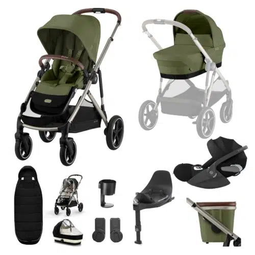 Cybex Gazelle S with Cloud T, ISOFIX Base & Accessories Bundle | Moss Green