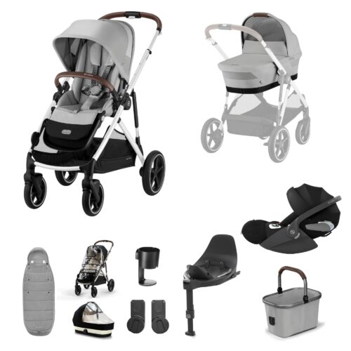 Cybex Gazelle S with Cloud T, ISOFIX Base & Accessories Bundle | Stone Grey