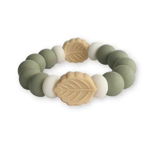 Chewies Silicone Teething Bangle Cool Leaf - Sage