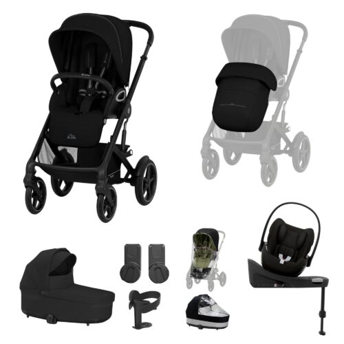 Cybex Talos S Lux Cot S Bundle with Cloud G & Base | Moon Black