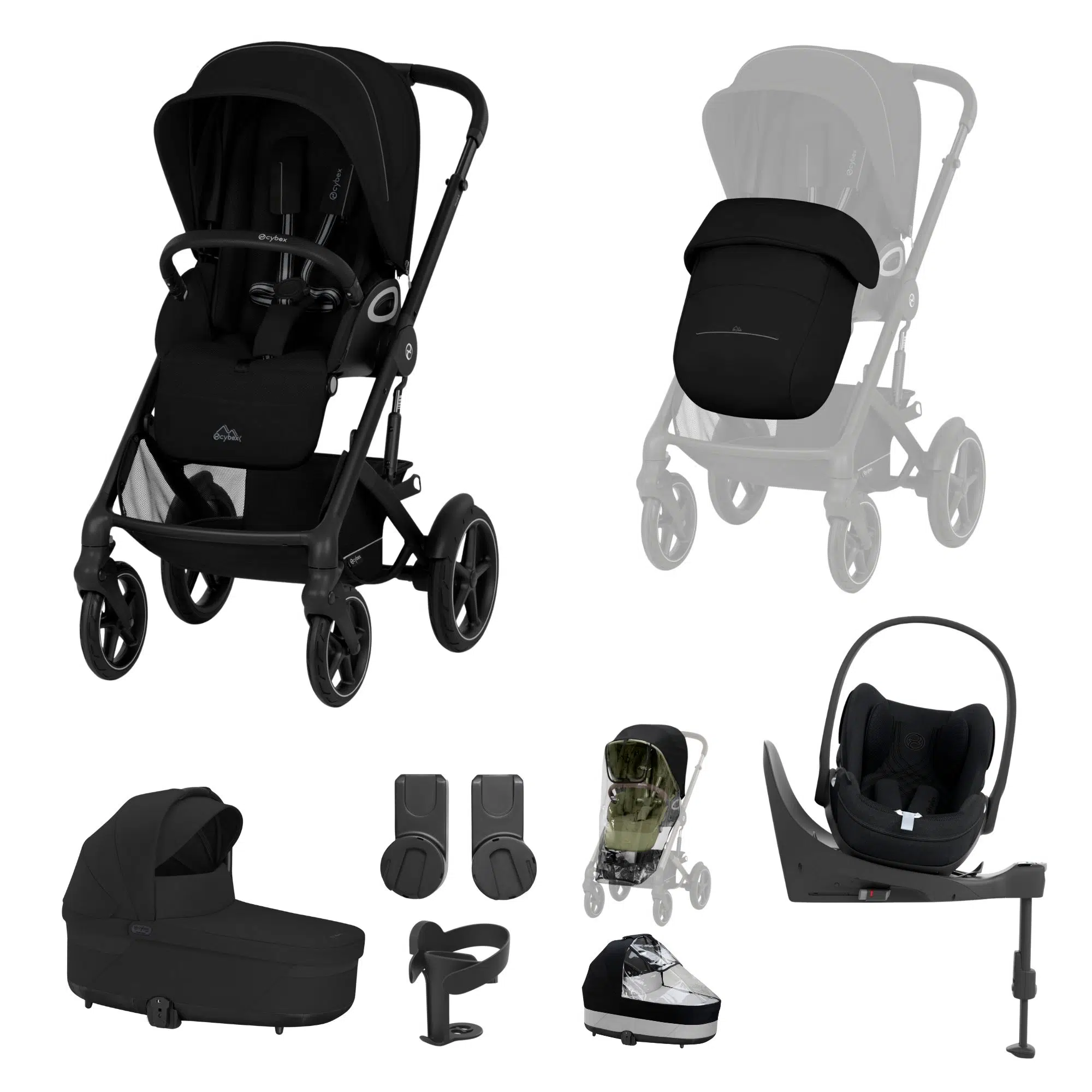 Cybex Talos S Lux Cot S Bundle with Cloud T & Base | Moon Black