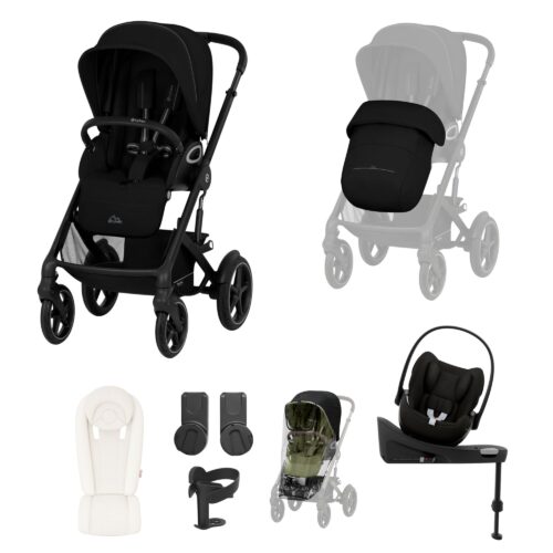 Cybex Talos S Lux Newborn Nest Bundle with Cloud G & Base | Moon Black