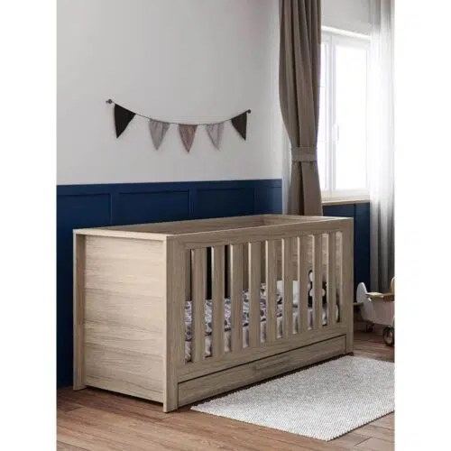 Little Acorns Ellesmere Cot Bed with Drawer | Grey Ash