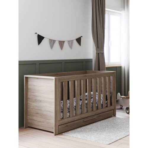 Little Acorns Ellesmere Cot Bed with Drawer | Truffle Oak