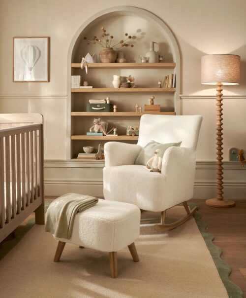 Mamas and Papas Elwood Nursing Chair and Stool - Off White