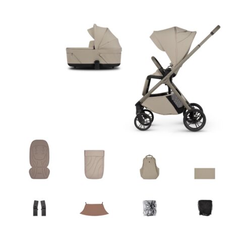 Venicci Tila Pushchair & Carrycot with Accessories - Latte