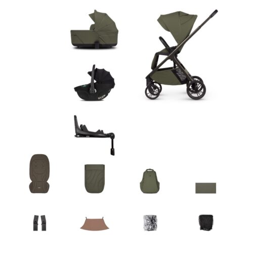 Venicci Tila Travel System with Tiago Car Seat and 360° ISOFIX Base - Olive