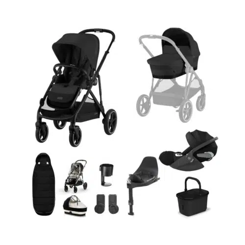 Cybex Gazelle S with Cloud T, ISOFIX Base & Accessories Bundle | Moon Black