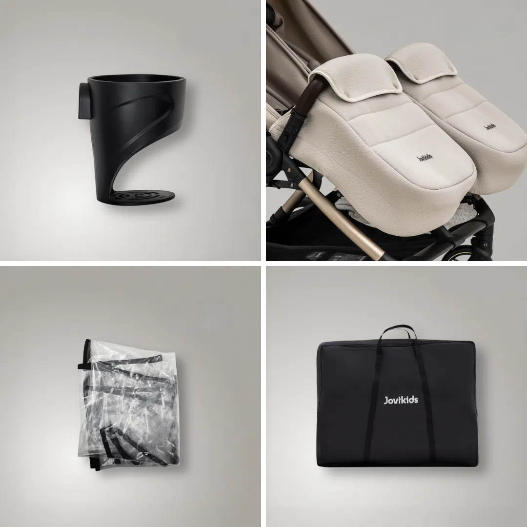 JoviKids Ayla Twin Pushchair - Dawn Beige - Image 18