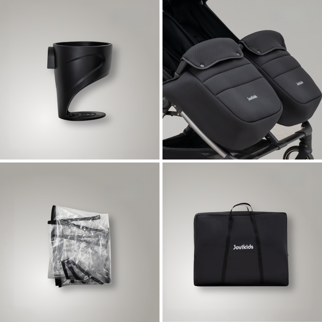 JoviKids Ayla Twin Pushchair - Urban Black - Image 12