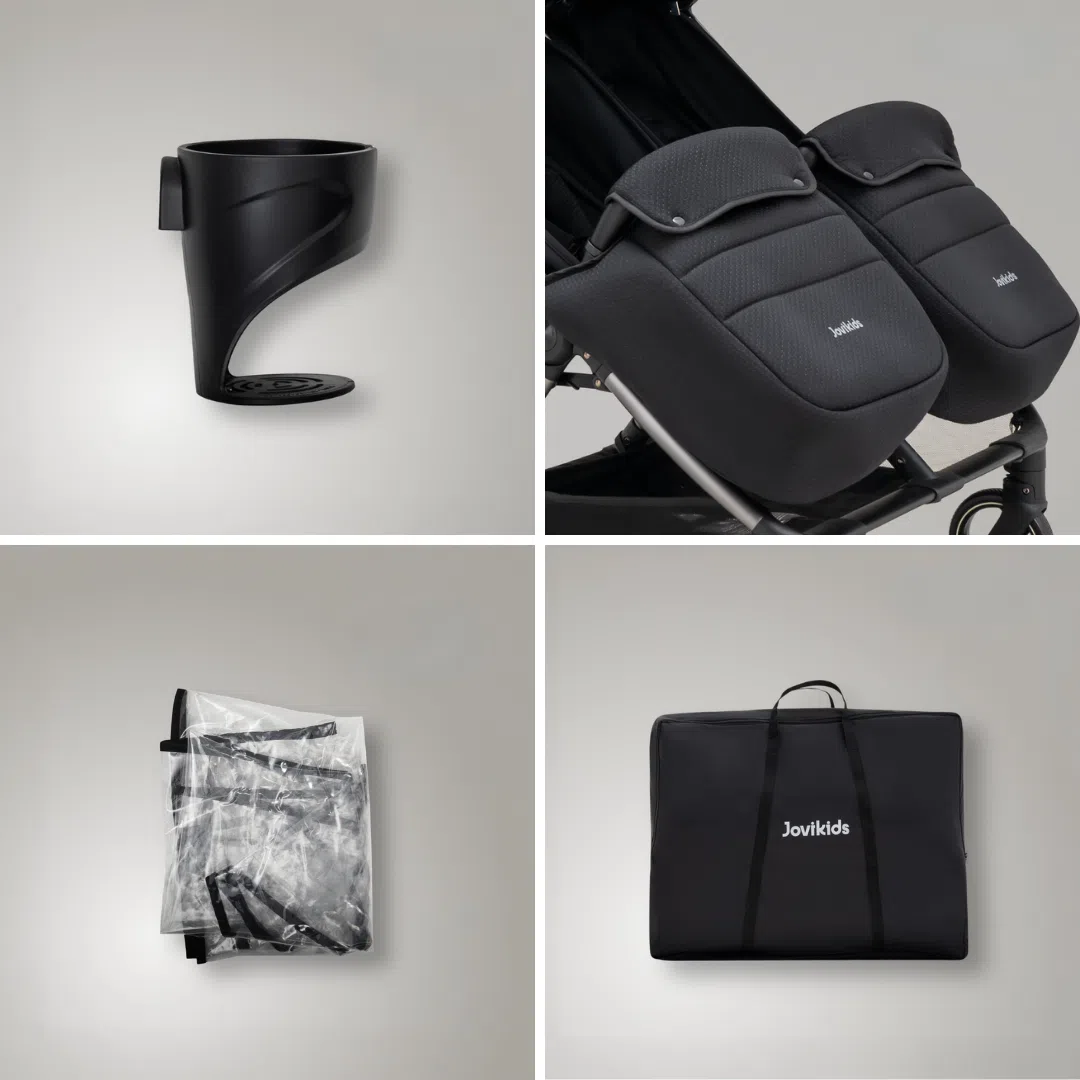 JoviKids Ayla Twin Pushchair - Urban Black - Image 12