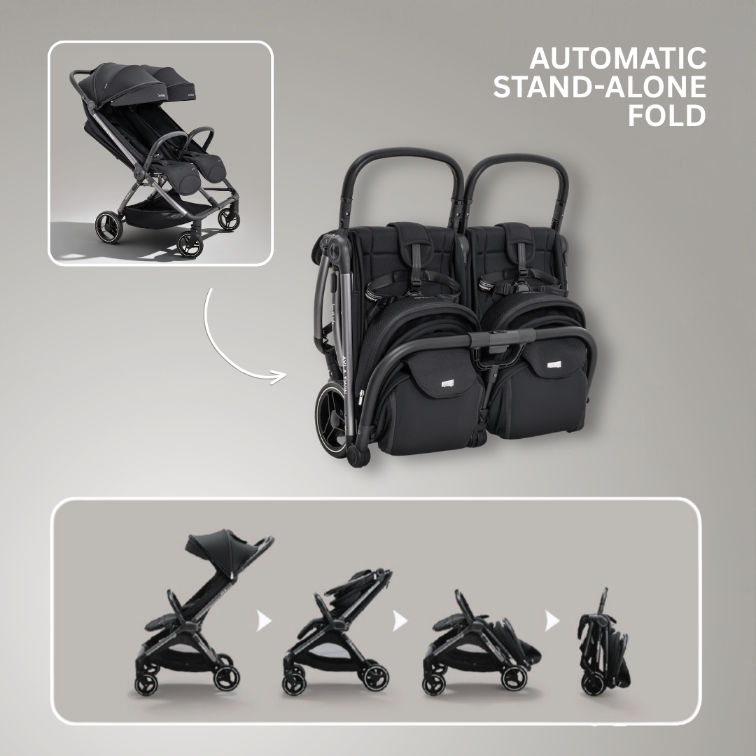 JoviKids Ayla Twin Pushchair - Urban Black - Image 10