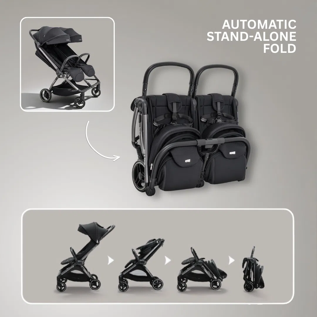 JoviKids Ayla Twin Pushchair - Urban Black - Image 10