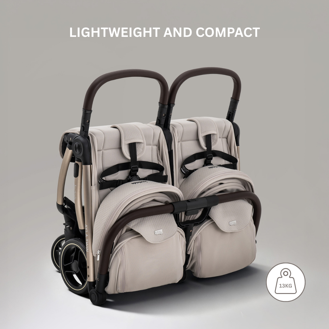 JoviKids Ayla Twin Pushchair - Dawn Beige - Image 5