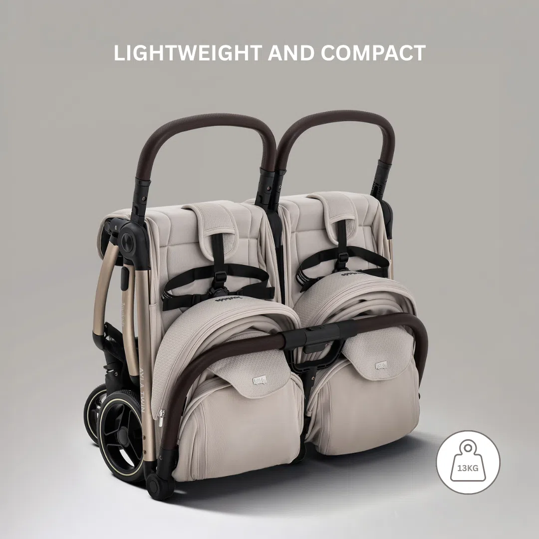 JoviKids Ayla Twin Pushchair - Dawn Beige - Image 5
