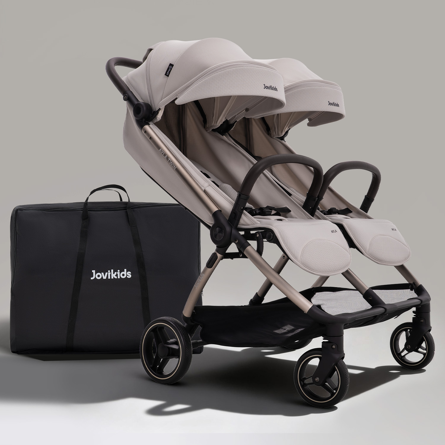JoviKids Ayla Twin Pushchair - Dawn Beige - Image 3