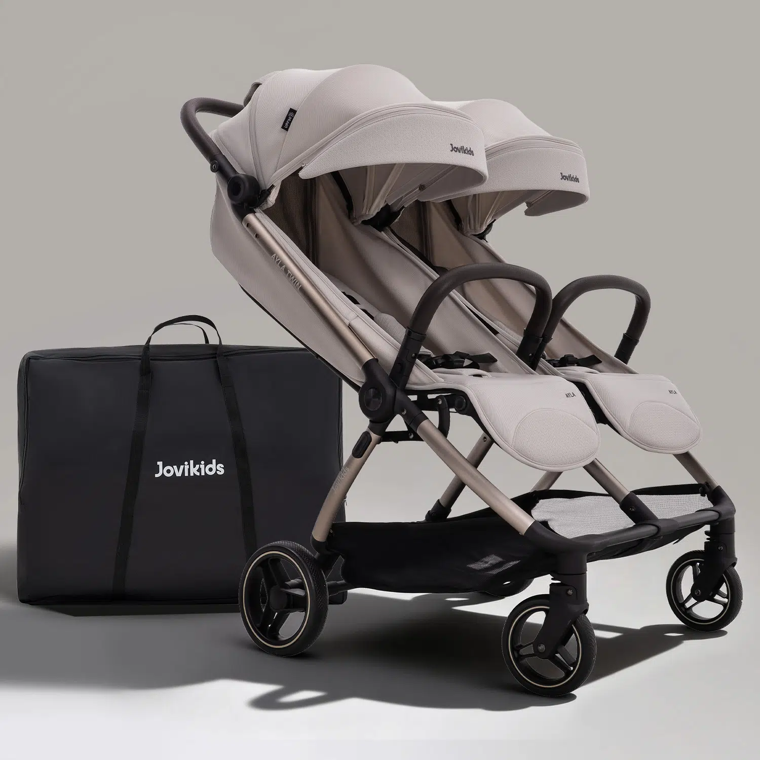 JoviKids Ayla Twin Pushchair - Dawn Beige - Image 3