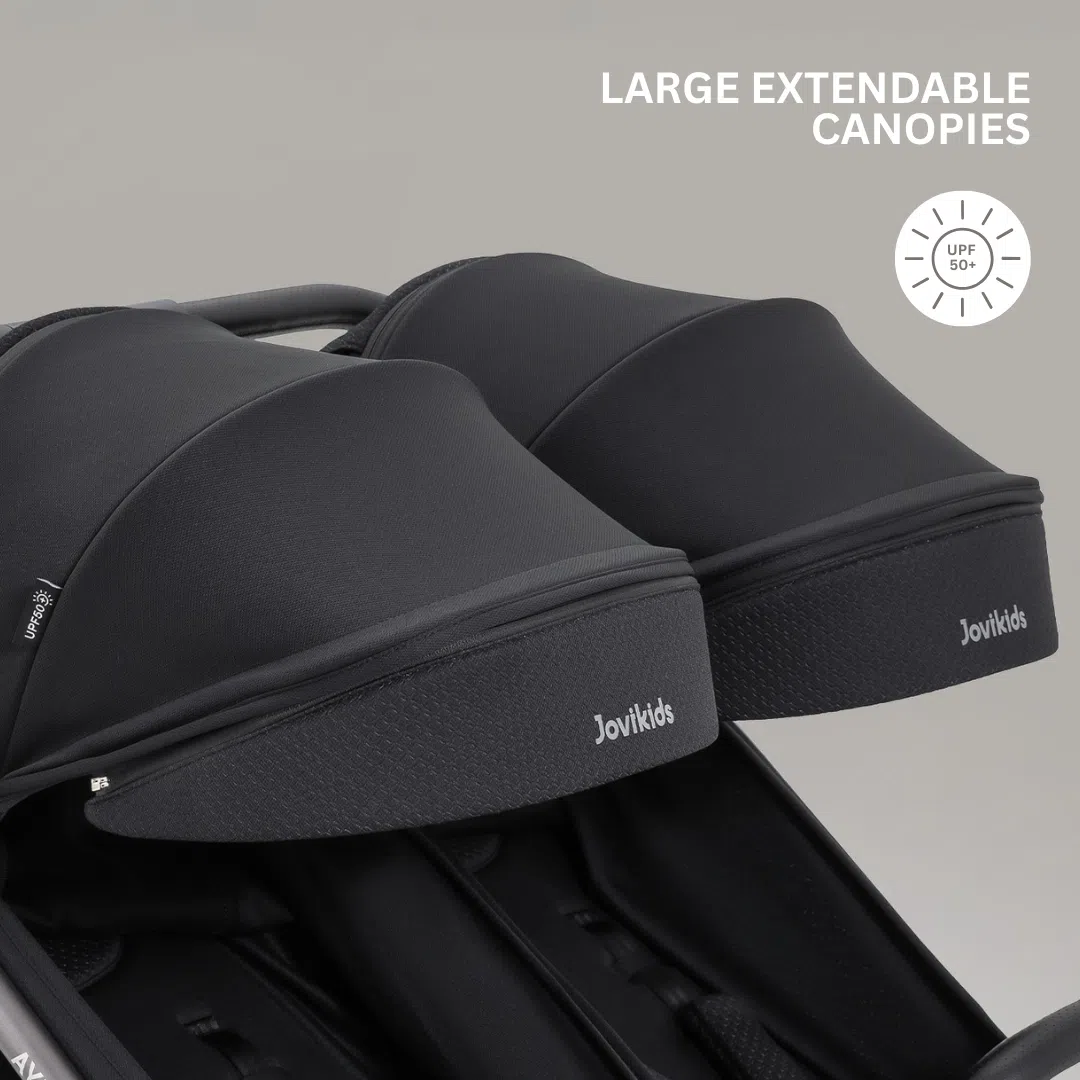 JoviKids Ayla Twin Pushchair - Urban Black - Image 23