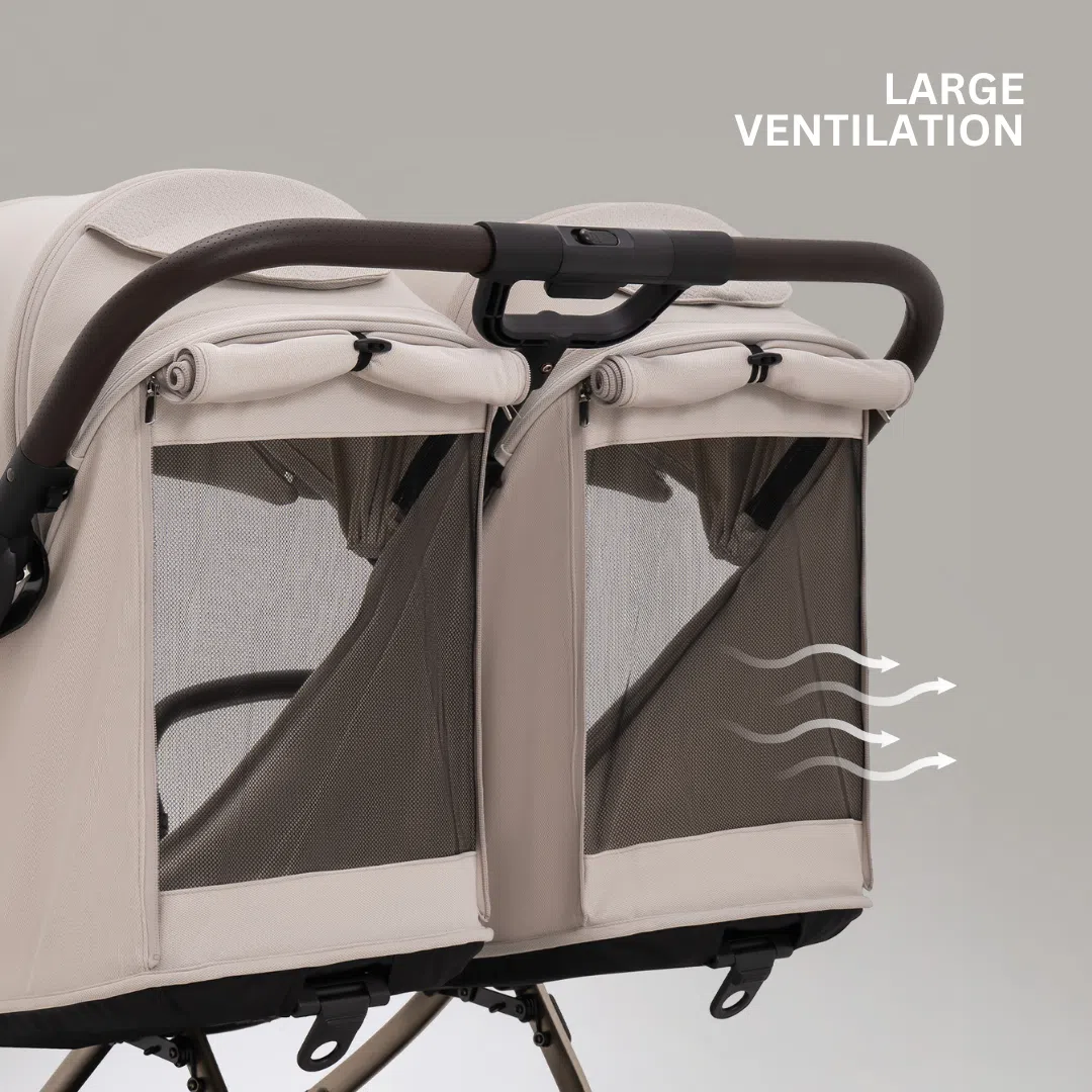 JoviKids Ayla Twin Pushchair - Dawn Beige - Image 10
