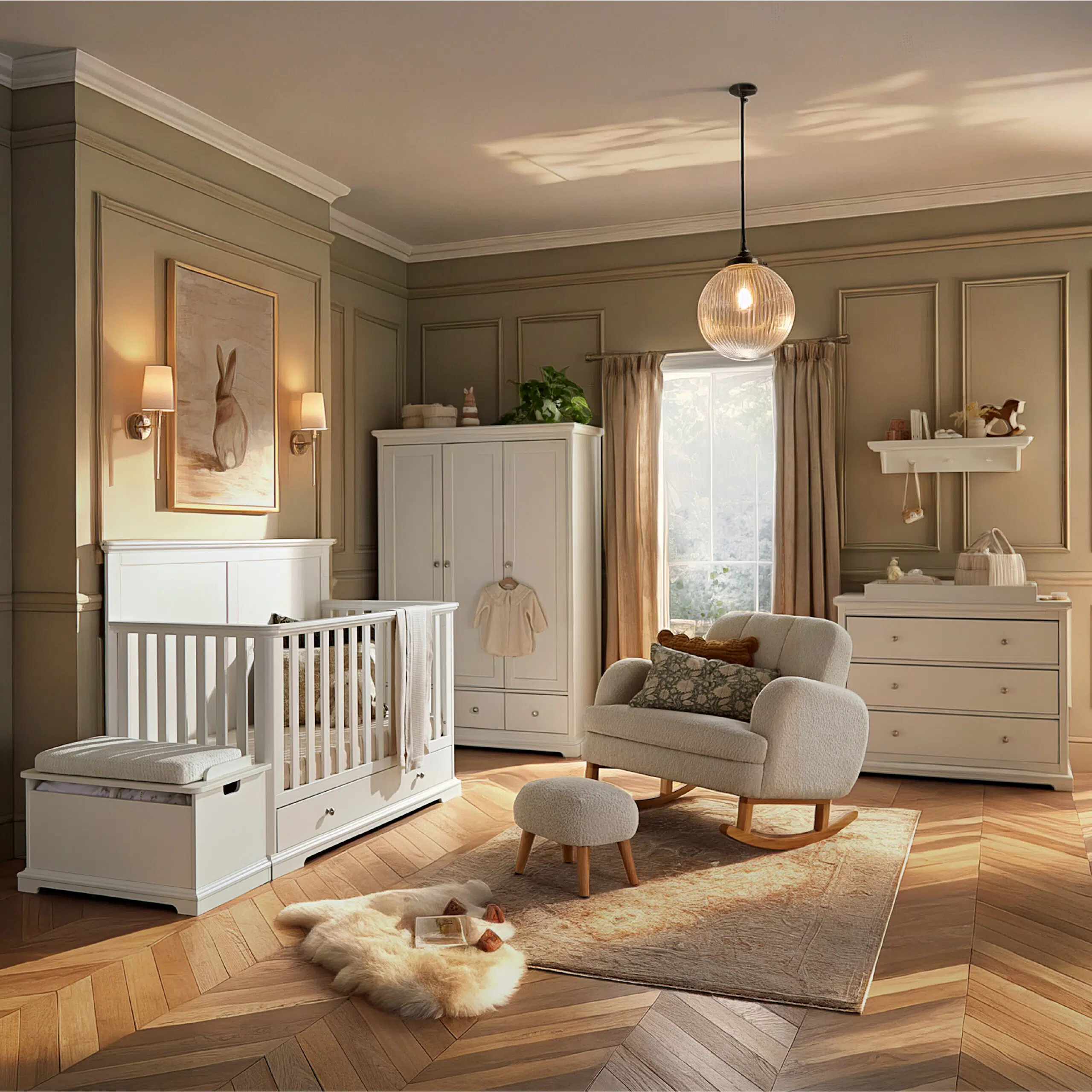 CuddleCo Beaumont Grand 3 Piece Nursery Furniture Set with Cot Bed, Dresser and Wardrobe - Image 3