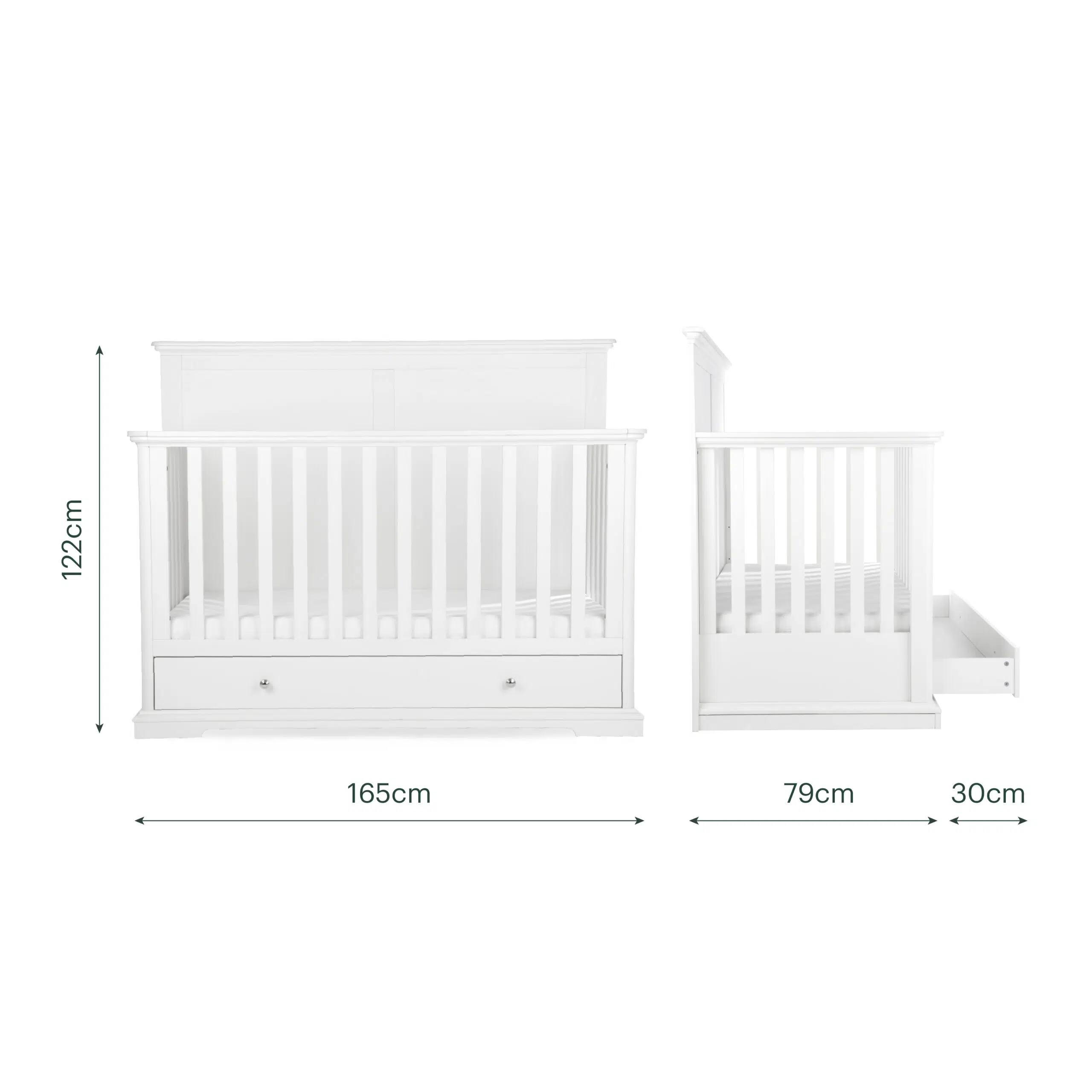 CuddleCo Beaumont Grand 3 Piece Nursery Furniture Set with Cot Bed, Dresser and Wardrobe - Image 8