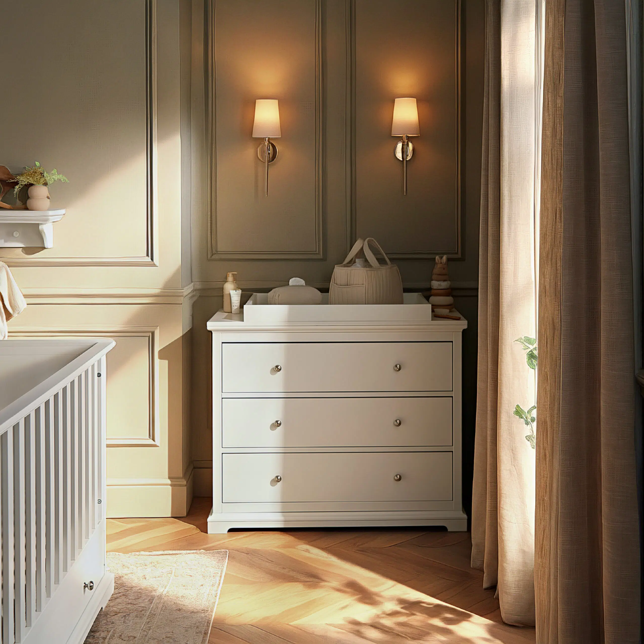 CuddleCo Beaumont Grand 3 Piece Nursery Furniture Set with Cot Bed, Dresser and Wardrobe - Image 6