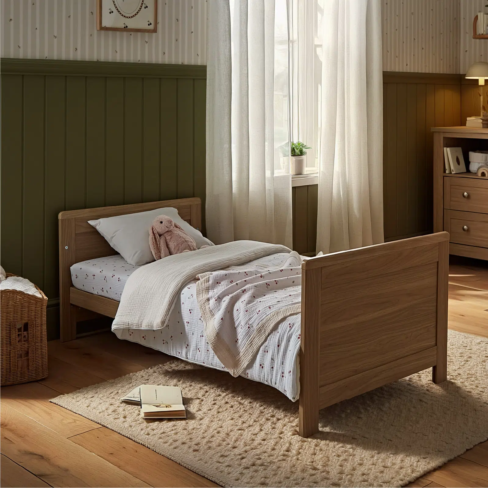 CuddleCo Burford Cot Bed - Oak - Image 3