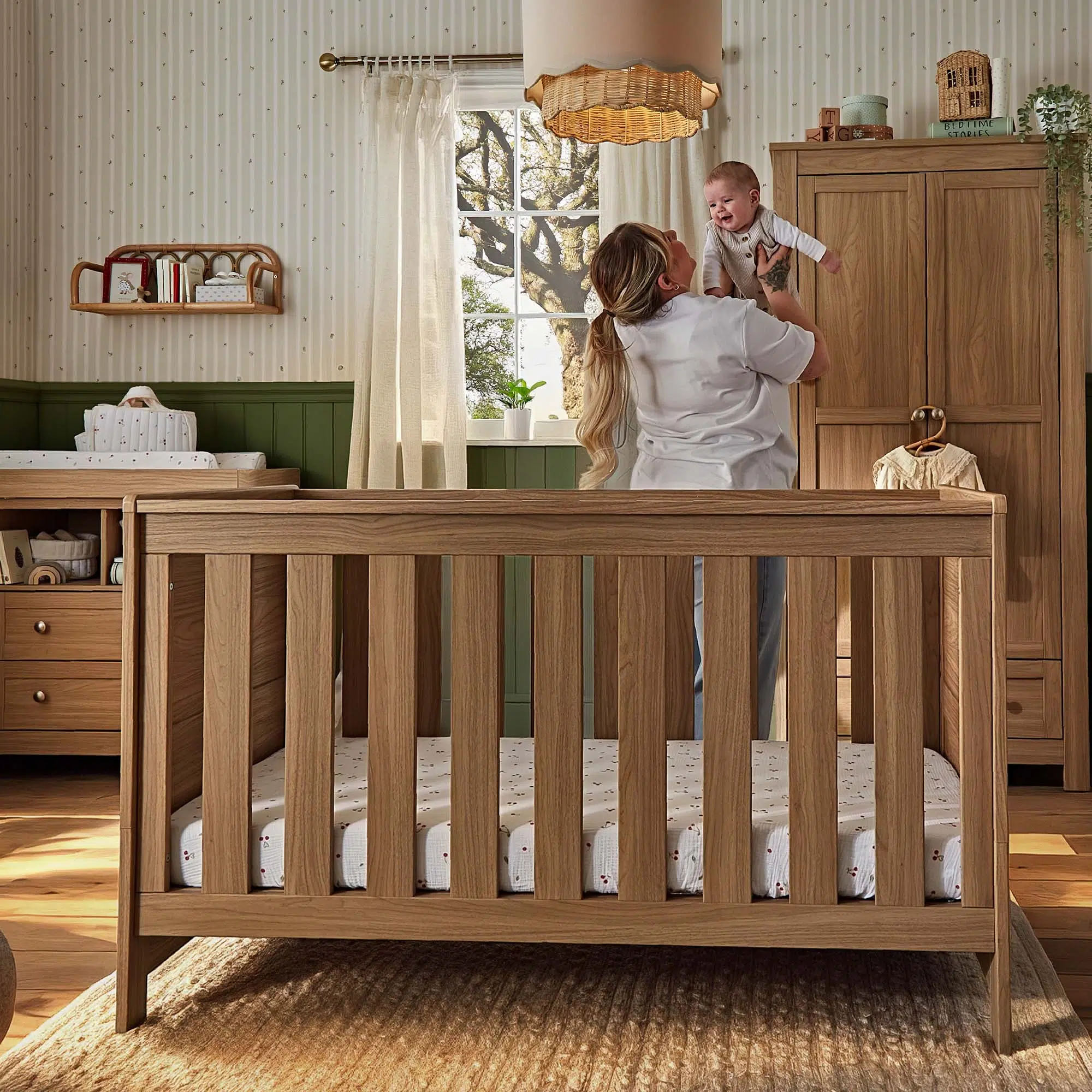 CuddleCo Burford Cot Bed - Oak - Image 4